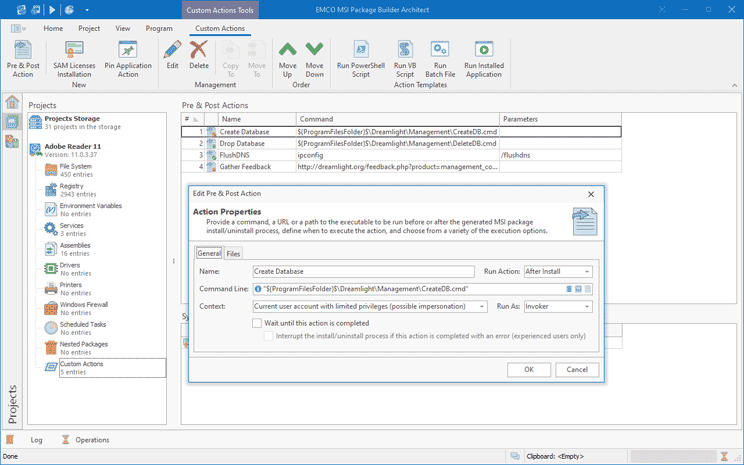 Repackaging and customizing installations