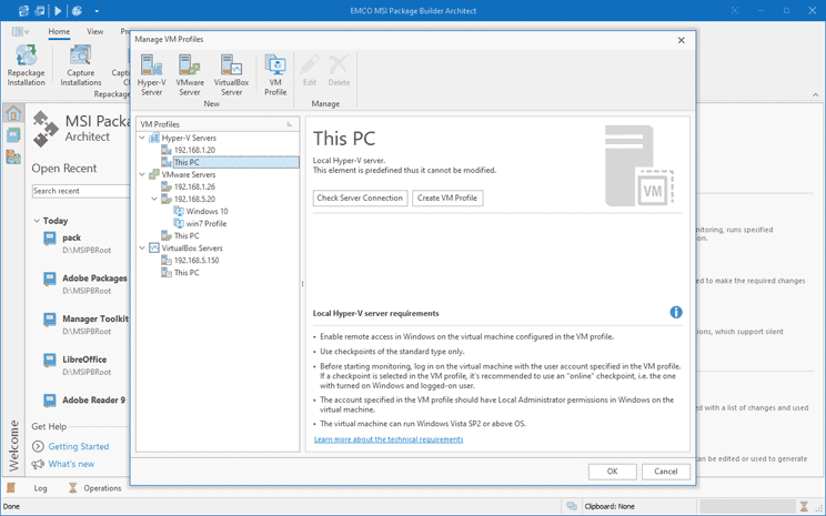 VM Profiles Management