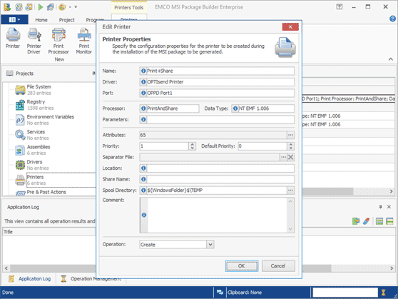 Printer configuration editors