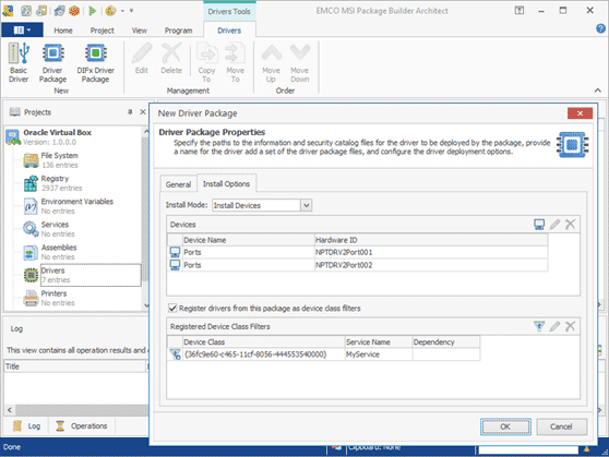 Deploy of multiple drivers from a single package