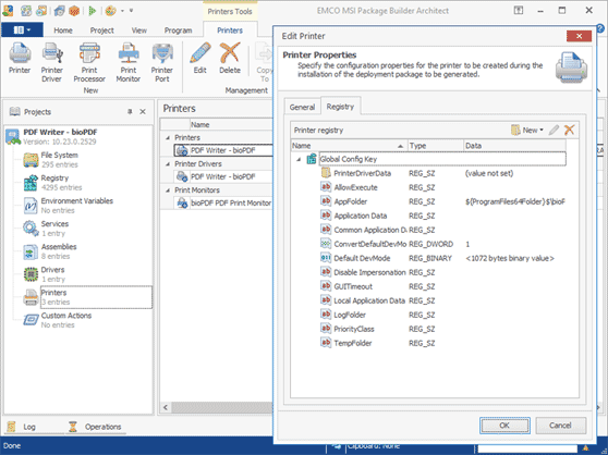 Improved repackaging of printer drivers