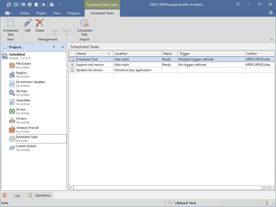 Windows Scheduled Tasks repackaging