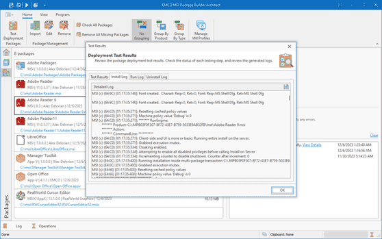 Testing of generated packages