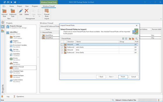 Import firewall rules from CSV files