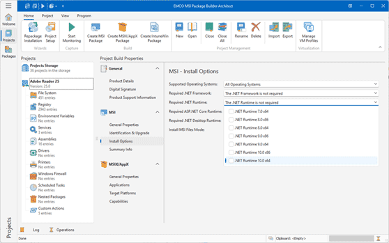 .NET requirement check improvements for MSI
