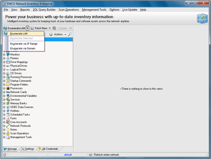 Enumerate LAN options