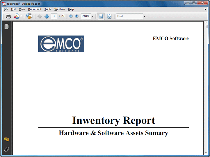 Report title page