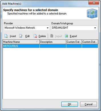 Adding machines manually