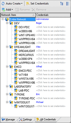 Alternate Credentials tree