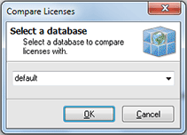 The Compare Licenses dialog The Compare Licenses dialog
