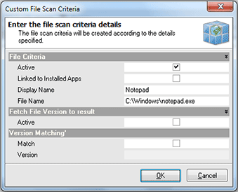 Adding the custom file scan criteria