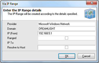 Specifying enumeration settings for an individual IP Range