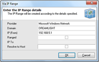Specifying an individual IP Range to take part in Machines search