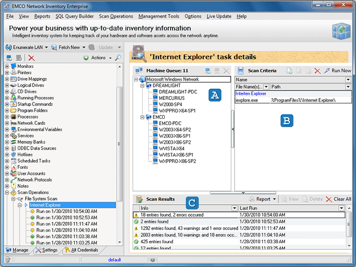 The task details area The task details area