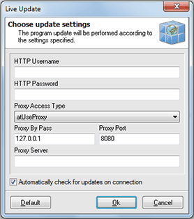Configuring Live Update settings