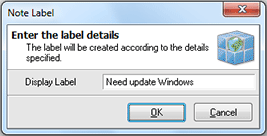 Adding a predefined note label Adding a predefined note label