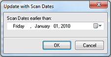 Selecting scan age for custom update Selecting scan age for custom update