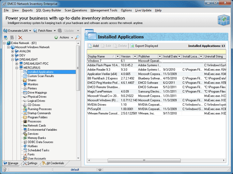Installed Applications Inventory