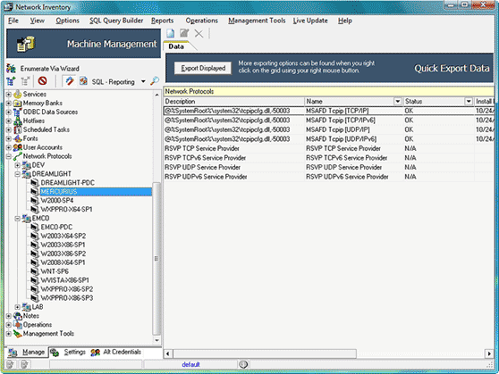 Network protocols detection