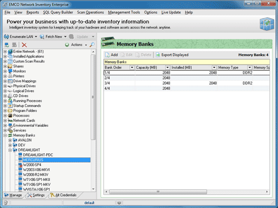 Extended memory banks info