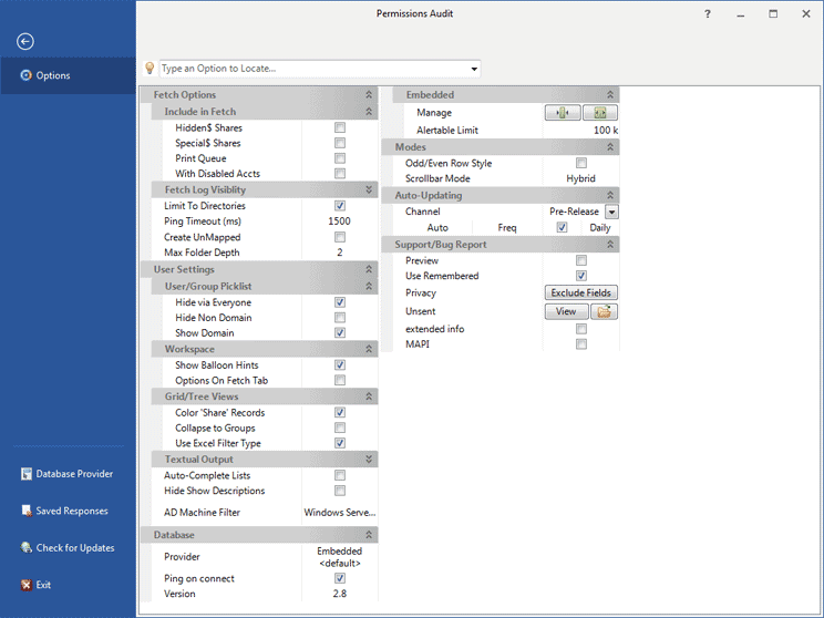 Program Options