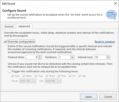 Sound notification settings Sound notification settings