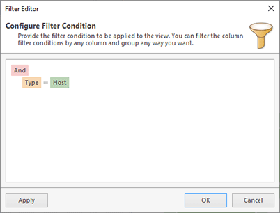 Using the filter editor Using the filter editor