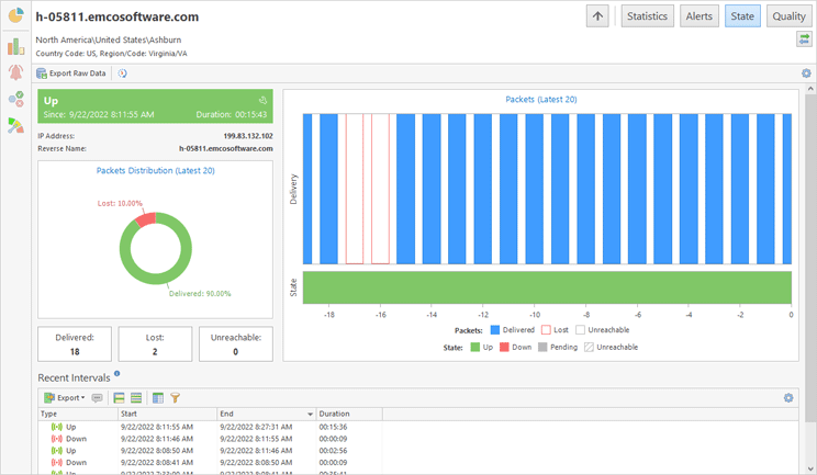 Host state details Host state details