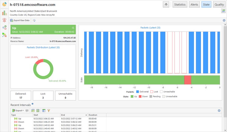 Monitoring state for a single host