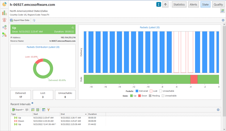 Host monitoring data