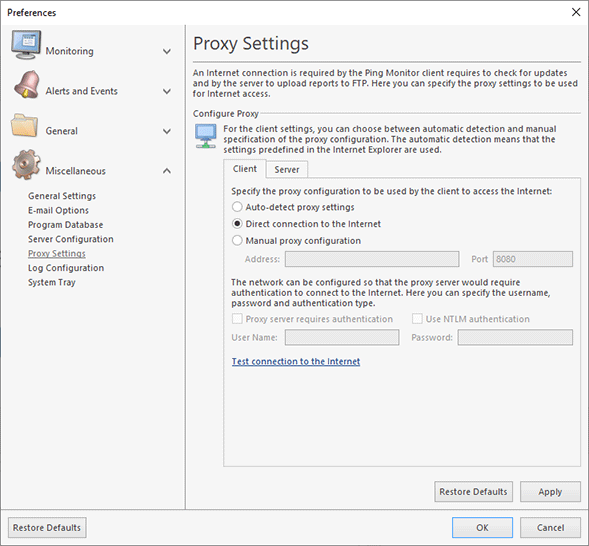Proxy Settings
