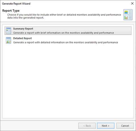 Choosing a report type Choosing a report type