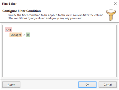 Configuring filter in Statistics Configuring filter in Statistics