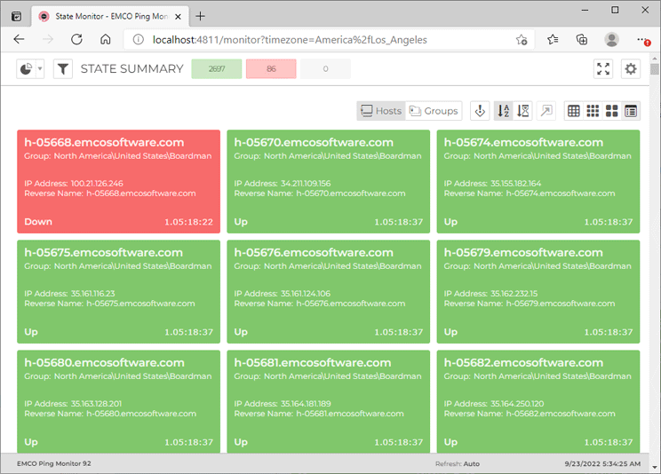 Monitoring hosts state