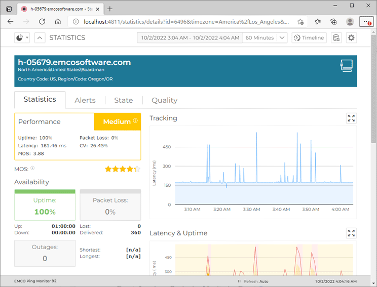 Tracking latency, state and quality