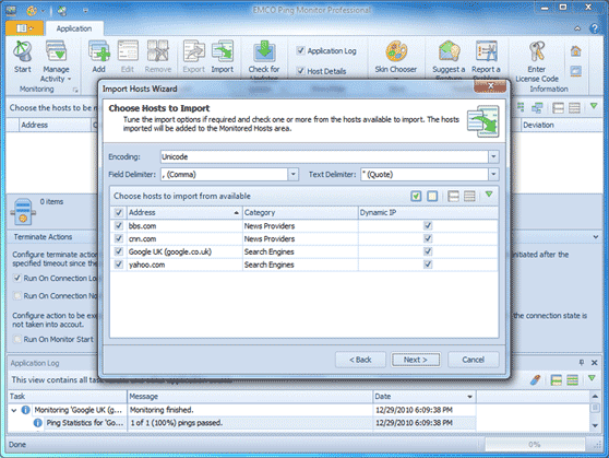 Hosts import and export