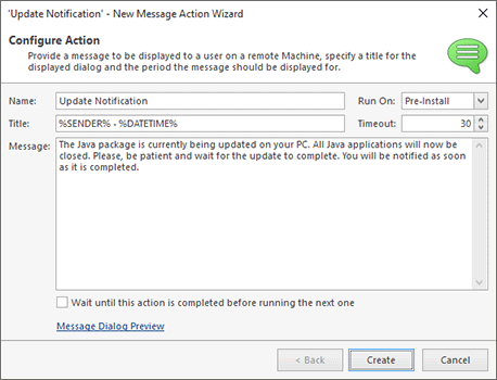 Message Configuration Message Configuration
