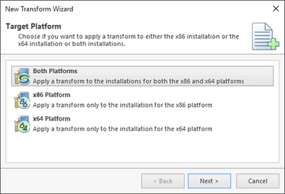 Choosing the target platform Choosing the target platform