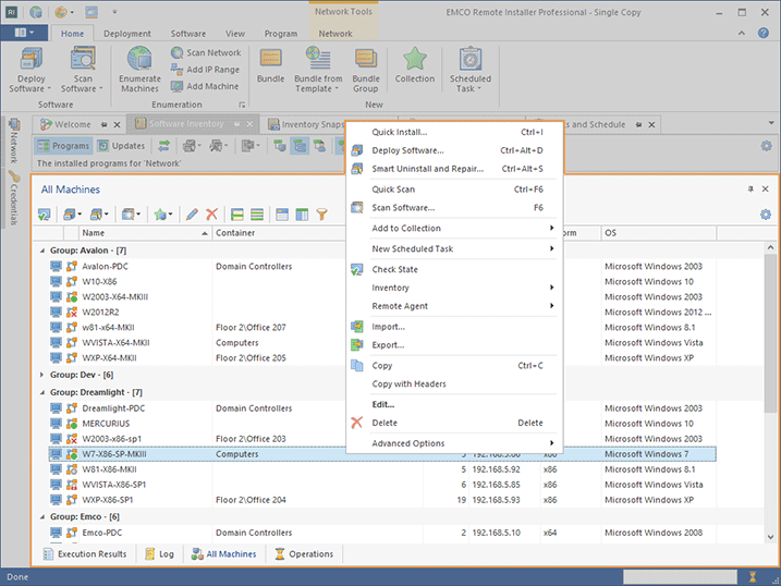 The All Machines view The All Machines view
