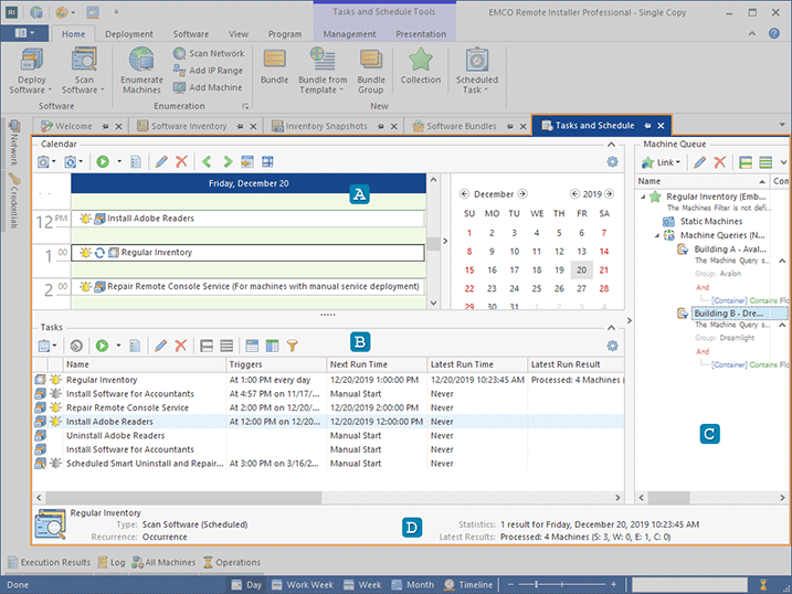 The Tasks and Schedule view The Tasks and Schedule view