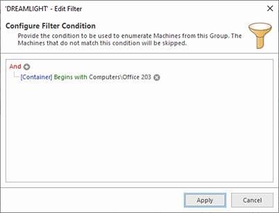 Specifying the enumeration filter condition Specifying the enumeration filter condition