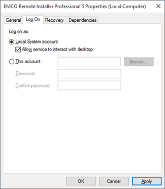 Configuring the remote service