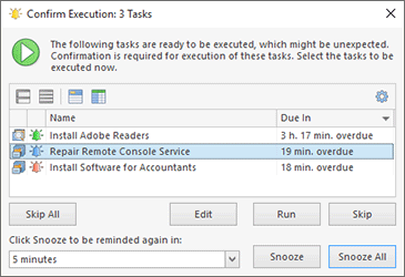Confirm Execution dialog Confirm Execution dialog