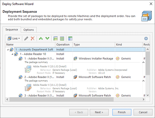 Deployment packages management