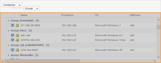 The grouping box of a table grouped by two columns The grouping box of a table grouped by two columns
