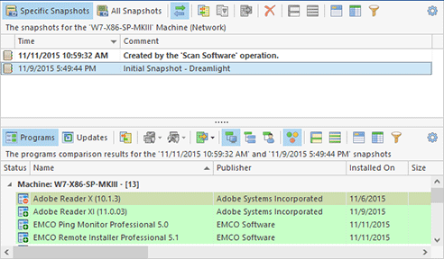 Comparing software scans to see the differences