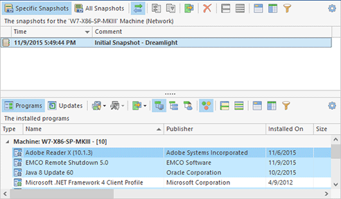 The list of installed programs retrieved from remote Machines The list of installed programs retrieved from remote Machines