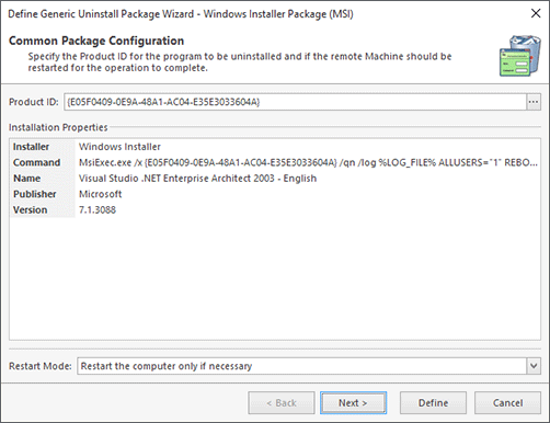 Windows Installer Package Configuration (Manual Configuration)
