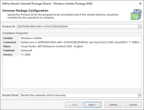 Windows Installer Package Configuration (Manual Configuration) Windows Installer Package Configuration (Manual Configuration)