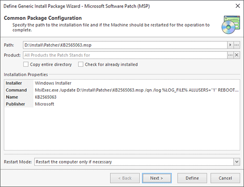 Microsoft Software Patch Configuration Microsoft Software Patch Configuration